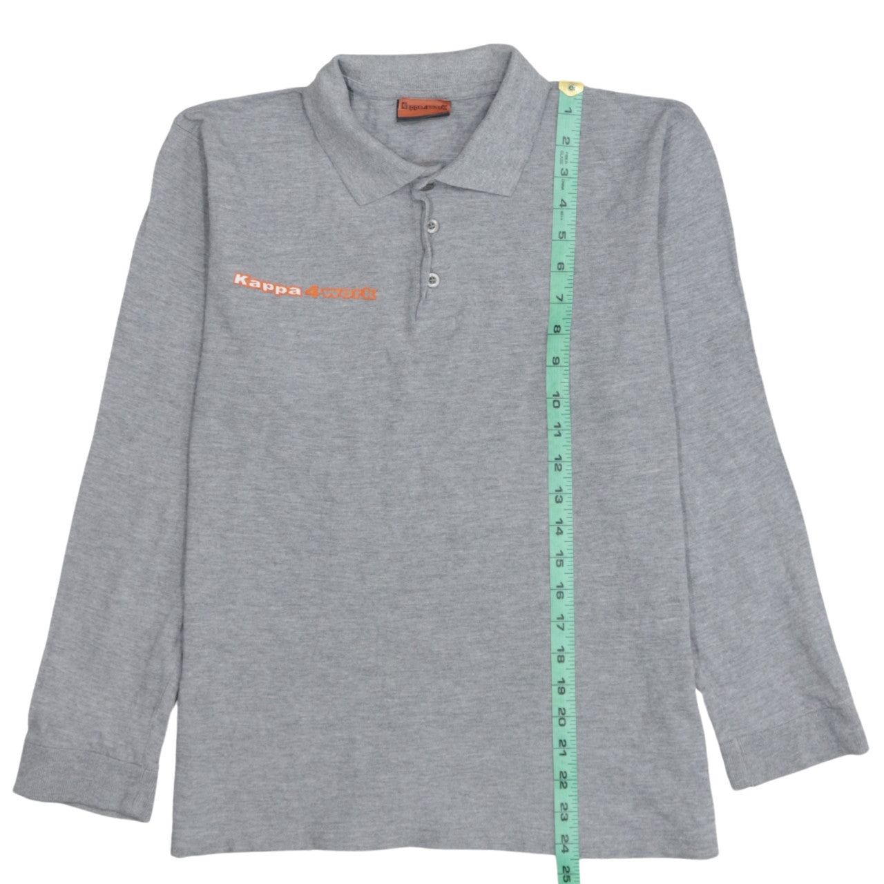 Kappa4work Men's Grey Long Sleeve Cotton Blend Polo Shirt L