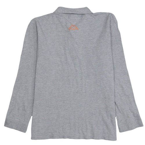 Kappa4work Men's Grey Long Sleeve Cotton Blend Polo Shirt L