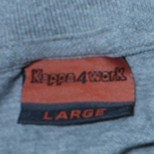 Kappa4work Men's Grey Long Sleeve Cotton Blend Polo Shirt L