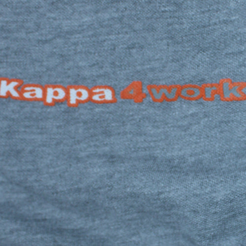 Kappa4work Men's Grey Long Sleeve Cotton Blend Polo Shirt L