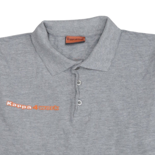 Kappa4work Men's Grey Long Sleeve Cotton Blend Polo Shirt L