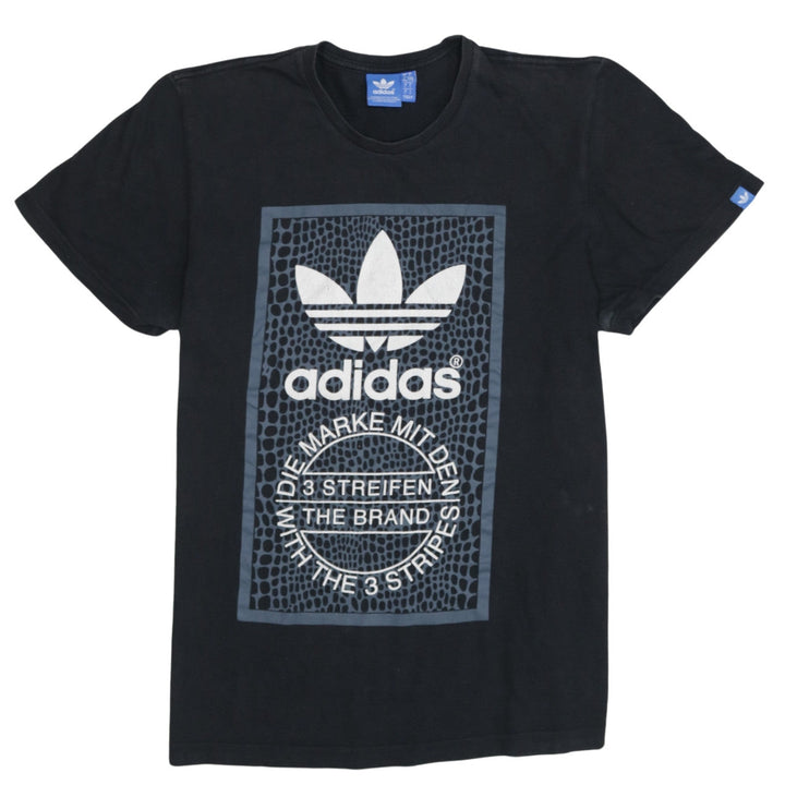 Adidas Mens Black Graphic Logo Sports T-Shirt Size L