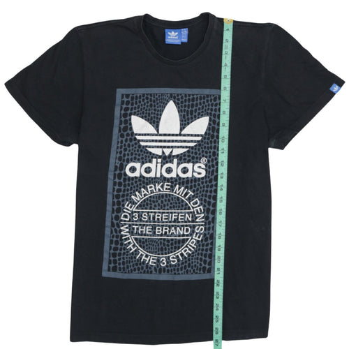 Adidas Mens Black Graphic Logo Sports T-Shirt Size L