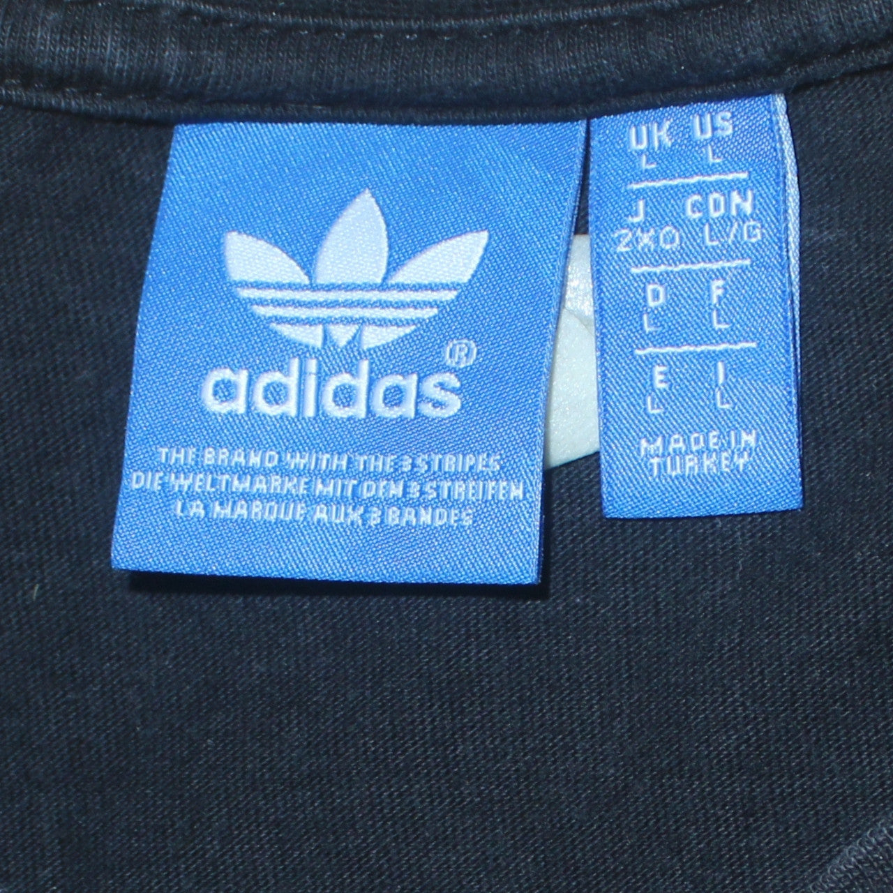 Adidas Mens Black Graphic Logo Sports T-Shirt Size L