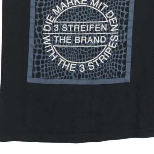 Adidas Mens Black Graphic Logo Sports T-Shirt Size L