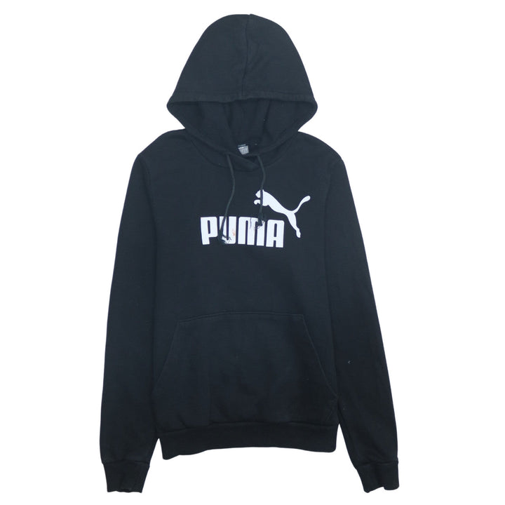 Puma Womens Black Size 10 Pullover Hoodie with Logo Print