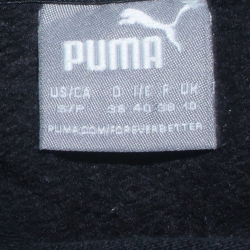 Puma Womens Black Size 10 Pullover Hoodie with Logo Print