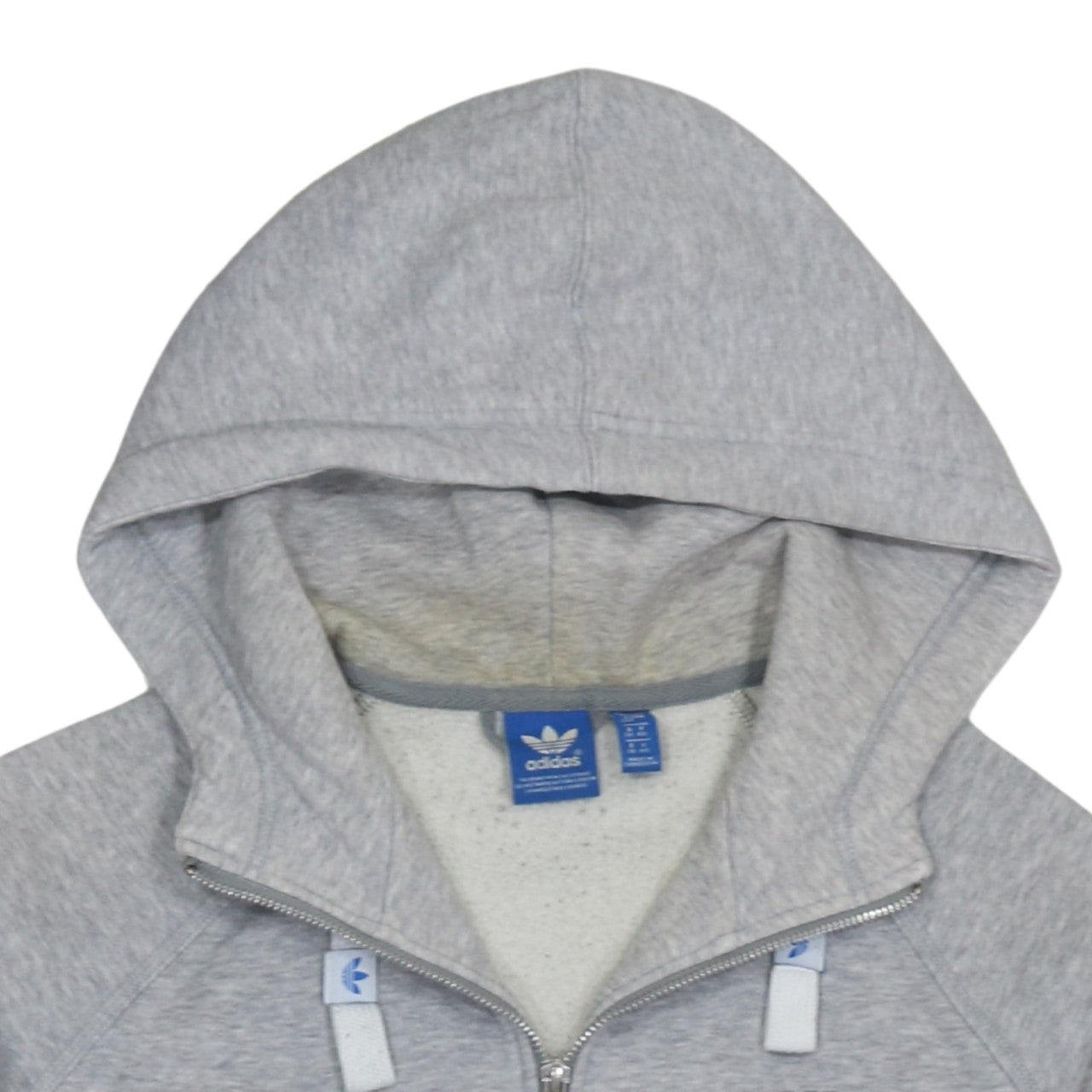 Adidas Originals Women Grey Full Zip Hoodie Size 12 Lined Hooded