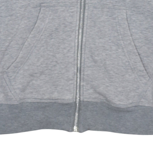 Adidas Originals Women Grey Full Zip Hoodie Size 12 Lined Hooded