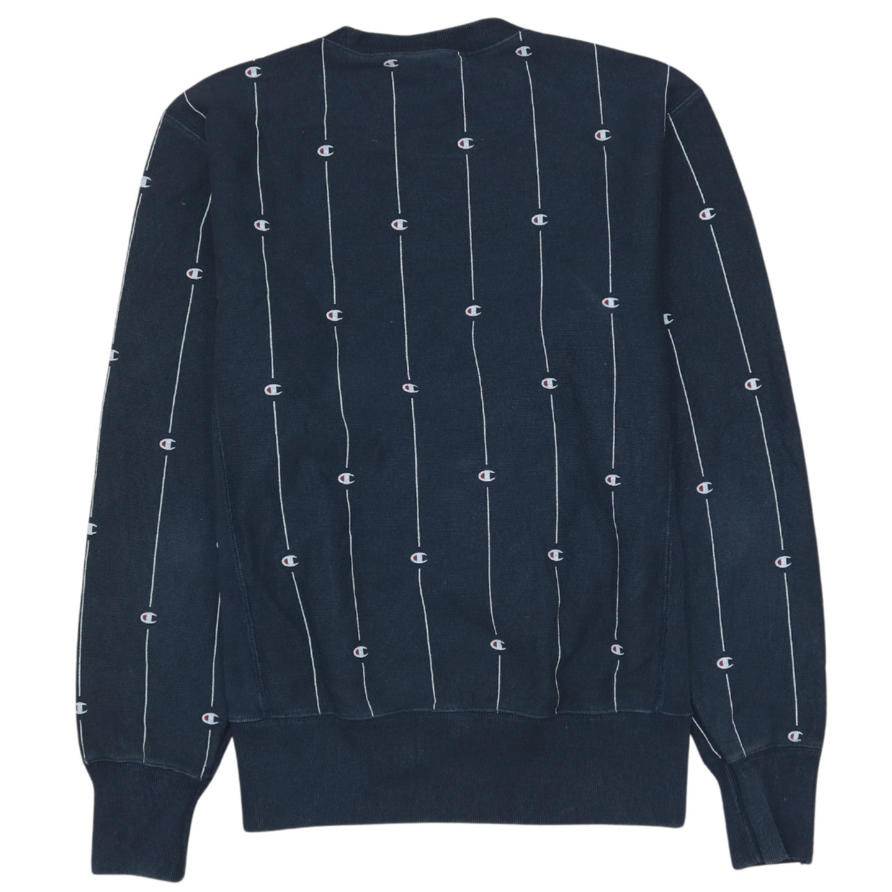 Champion Men's Navy Reverse Weave Logo Sweatshirt - Large