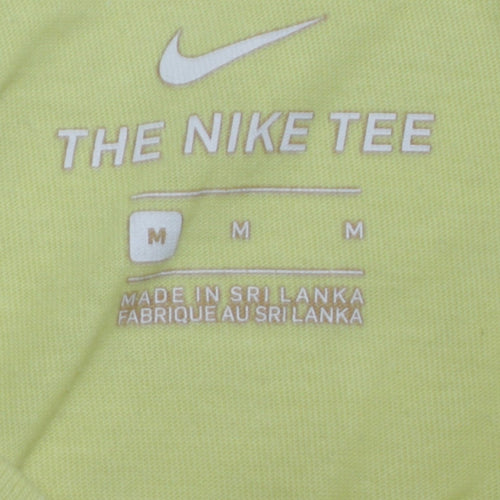 Nike Men's Yellow Crew Neck Short Sleeve Cotton T-Shirt M