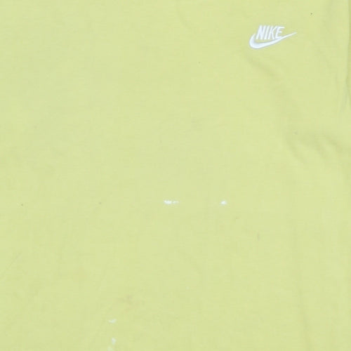 Nike Men's Yellow Crew Neck Short Sleeve Cotton T-Shirt M