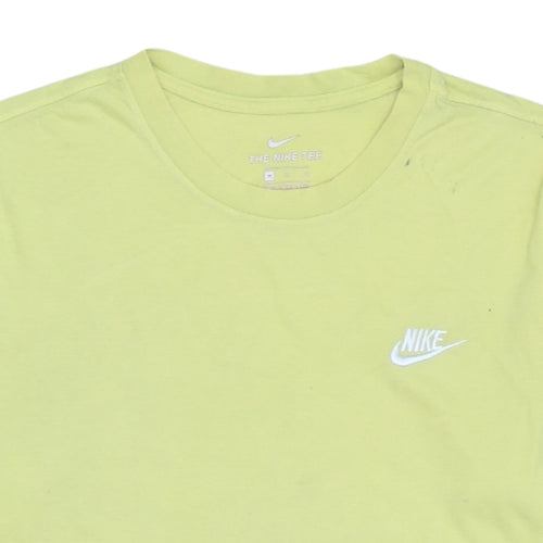 Nike Men's Yellow Crew Neck Short Sleeve Cotton T-Shirt M