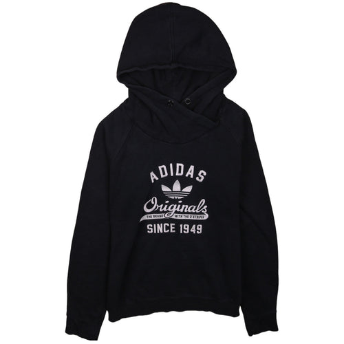 Adidas Originals Women Black Pullover Hoodie Size 16 Graphic Print