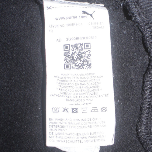 Puma Women's Black Gold Logo Pullover Hoodie Size L