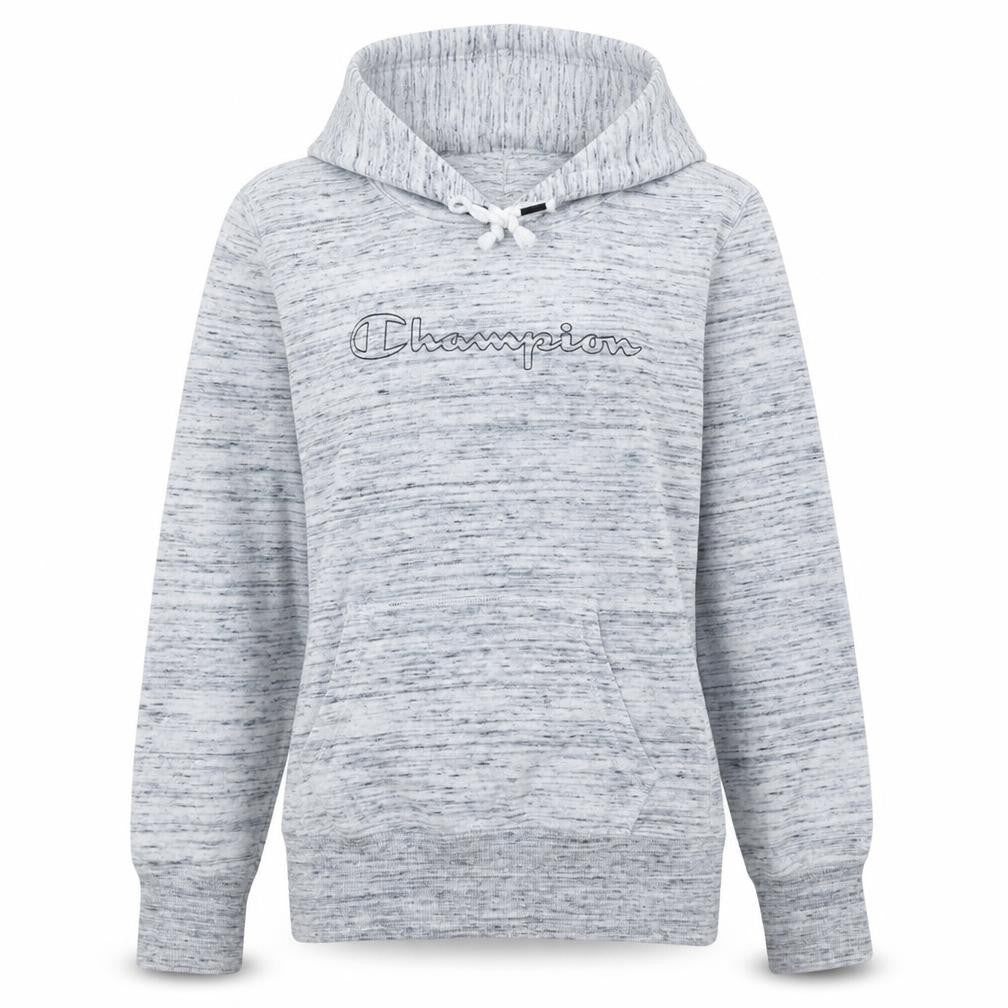 Front view of Champion Women’s Grey Pullover Hoodie Large Cotton Blend