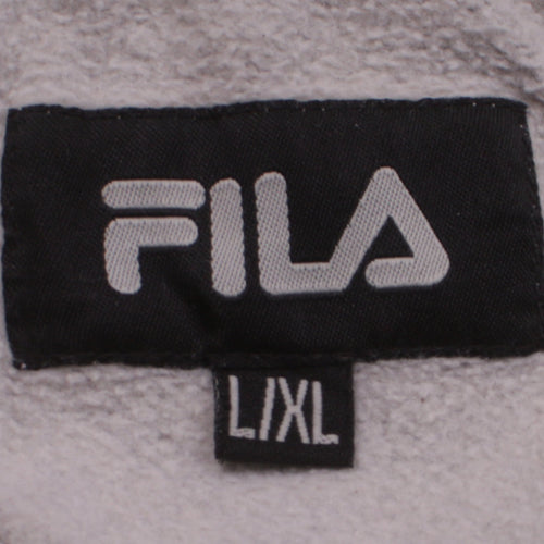 Fila Womens Grey Full Zip Hoodie L/XL Classic Casual Sweatshirt