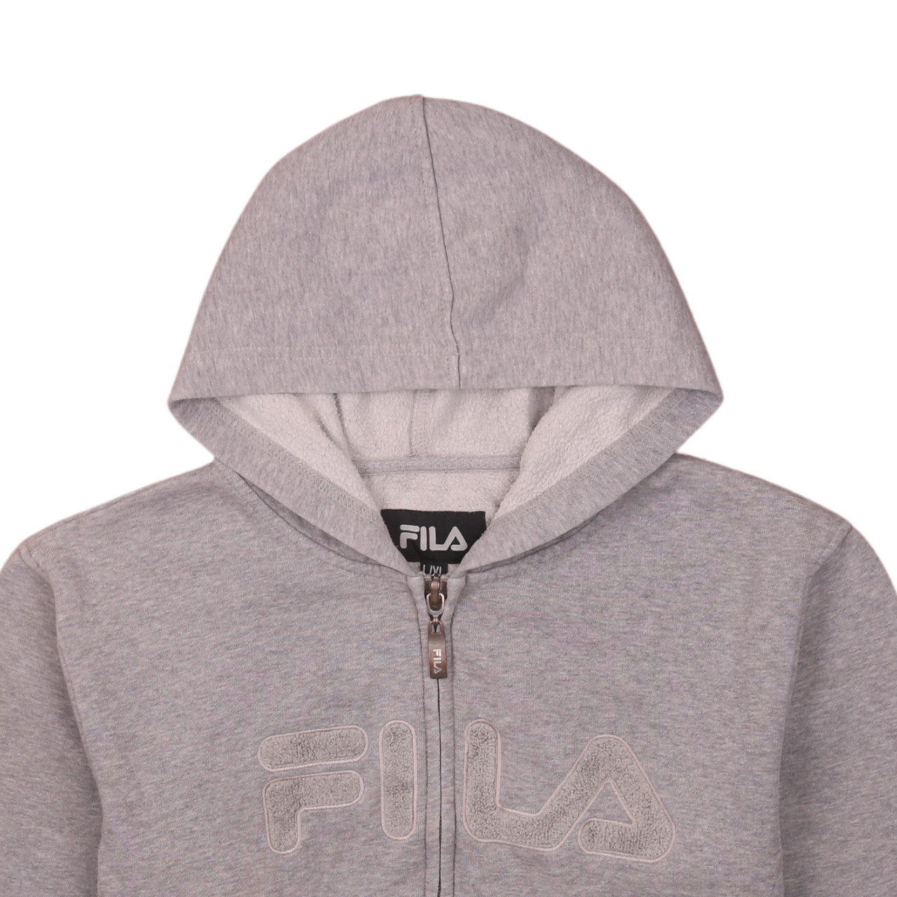 Fila Womens Grey Full Zip Hoodie L/XL Classic Casual Sweatshirt