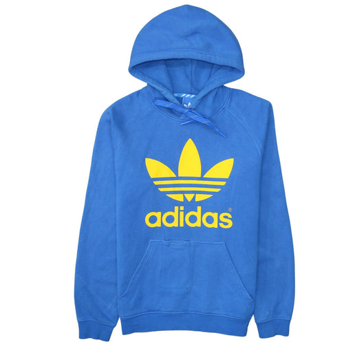 Adidas Mens Blue Hoodie Small Pullover Hooded Sweatshirt