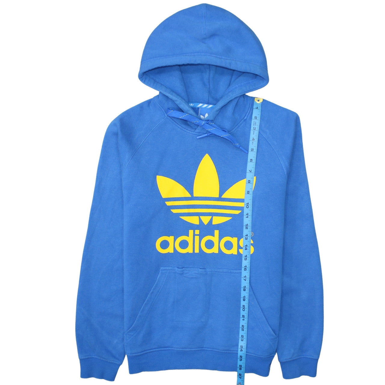 Adidas Mens Blue Hoodie Small Pullover Hooded Sweatshirt