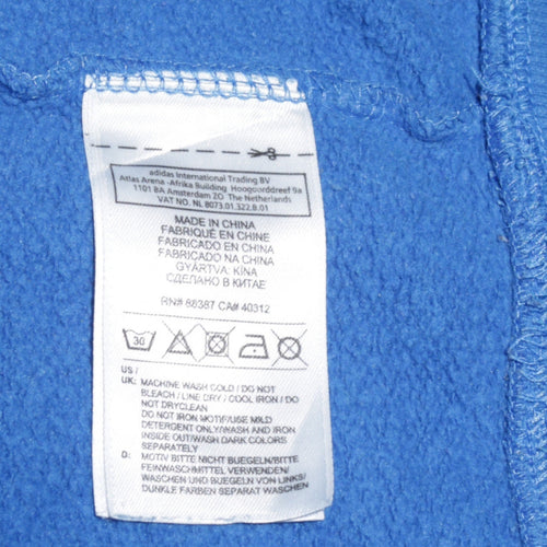 Adidas Mens Blue Hoodie Small Pullover Hooded Sweatshirt