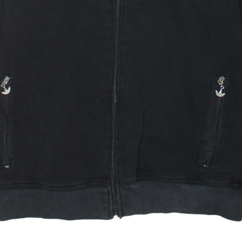 Adidas Mens Black Full Zip Hoodie L Sportswear Trefoil Fleece
