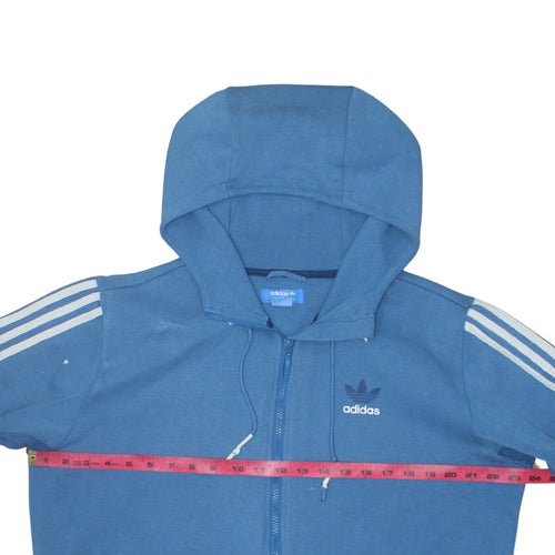 Adidas Mens Blue Full Zip Hoodie Size L Sportswear Sweatshirt
