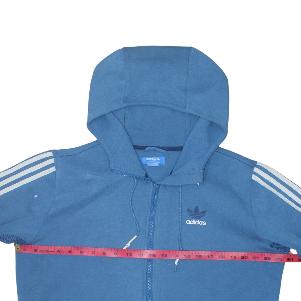 Adidas Mens Blue Full Zip Hoodie Size L Sportswear Sweatshirt