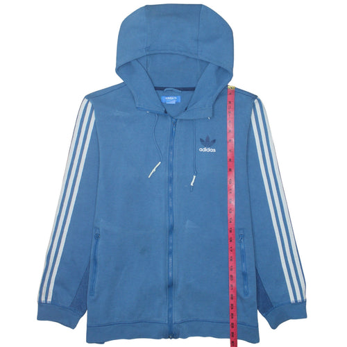 Adidas Mens Blue Full Zip Hoodie Size L Sportswear Sweatshirt