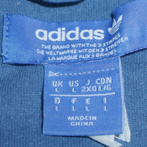 Adidas Mens Blue Full Zip Hoodie Size L Sportswear Sweatshirt