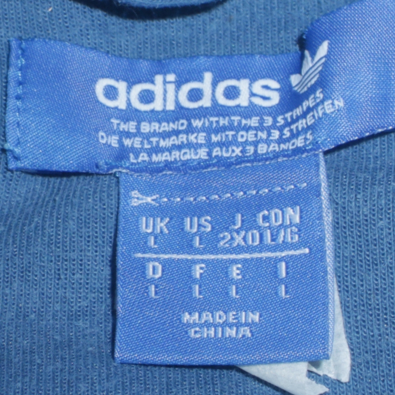 Adidas Mens Blue Full Zip Hoodie Size L Sportswear Sweatshirt