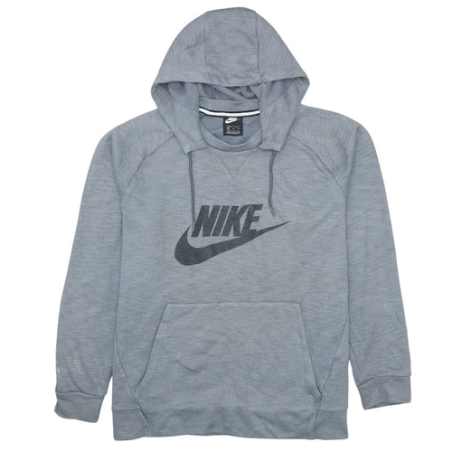 Nike Men's Grey XL Pullover Hoodie with Logo Print