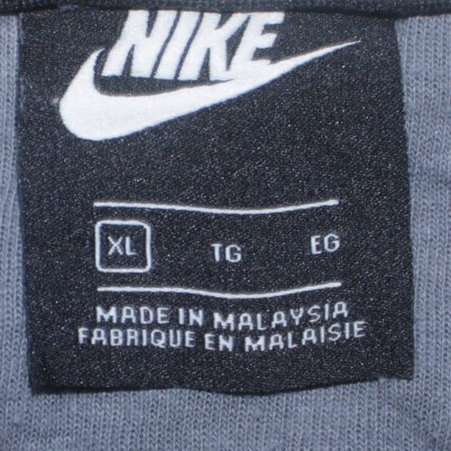 Nike Men's Grey XL Pullover Hoodie with Logo Print