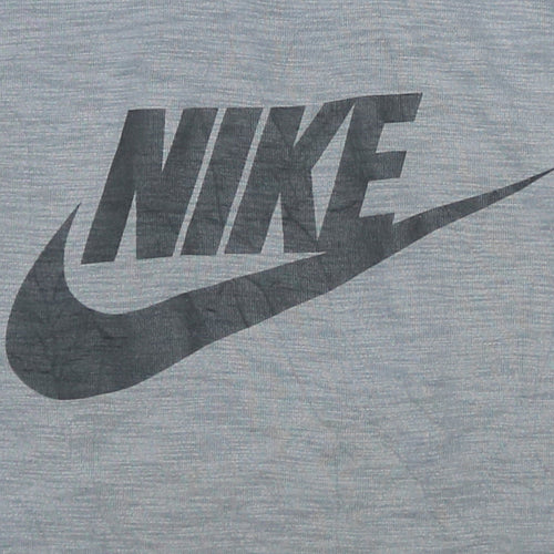Nike Men's Grey XL Pullover Hoodie with Logo Print