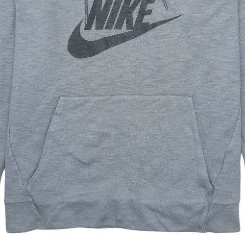 Nike Men's Grey XL Pullover Hoodie with Logo Print