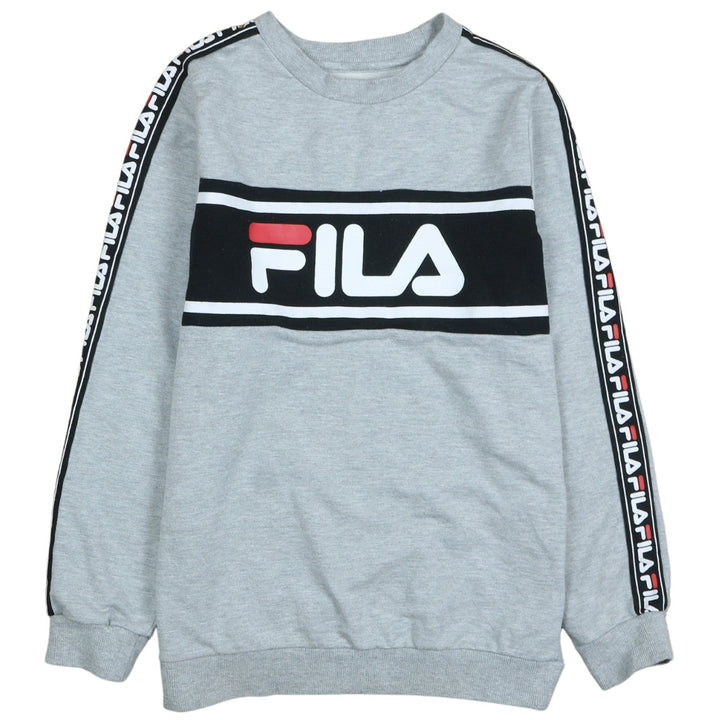 Fila Boys Grey Logo Pullover Sweatshirt 13-14 Years Long Sleeve Crew Neck