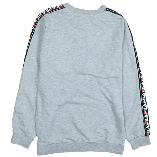 Fila Boys Grey Logo Pullover Sweatshirt 13-14 Years Long Sleeve Crew Neck
