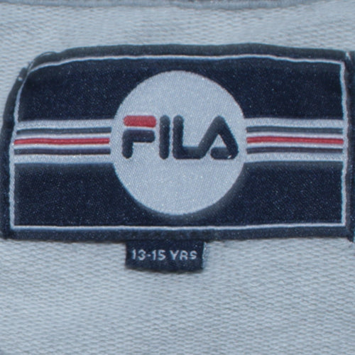 Fila Boys Grey Logo Pullover Sweatshirt 13-14 Years Long Sleeve Crew Neck