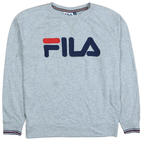 FILA Men's Grey Logo Pullover Sweatshirt Size S