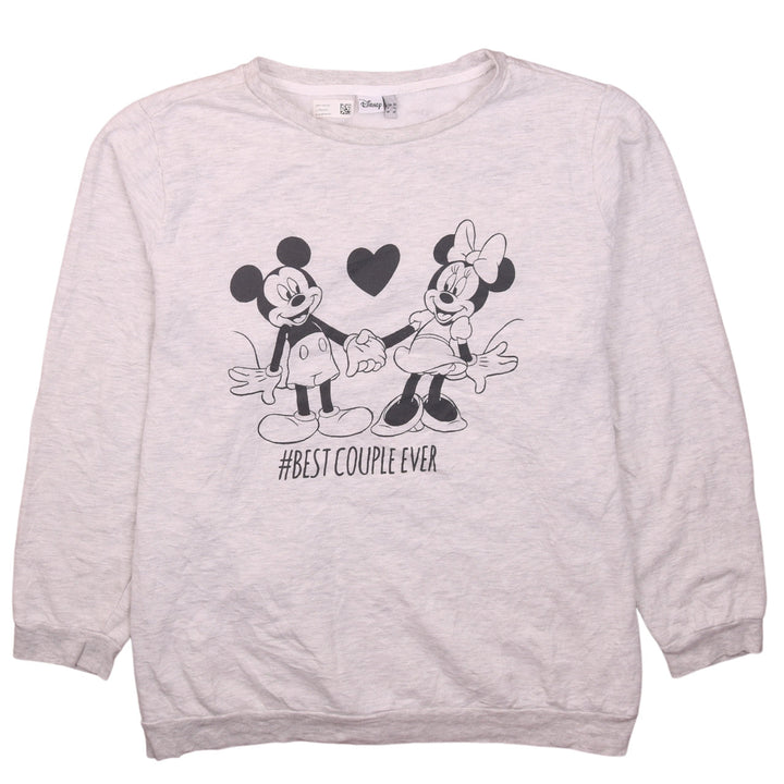 Disney Womens Grey Mickey & Minnie Sweatshirt UK 22 Regular Fit