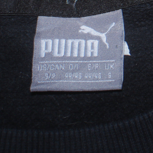 Puma Women's Black Small Crew Neck Pullover Sweatshirt Logo Print