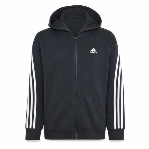Adidas Boys Black Full Zip Hoodie 14-15 Years Sports Fleece Sweatshirt