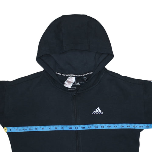 Adidas Boys Black Full Zip Hoodie 14-15 Years Sports Fleece Sweatshirt