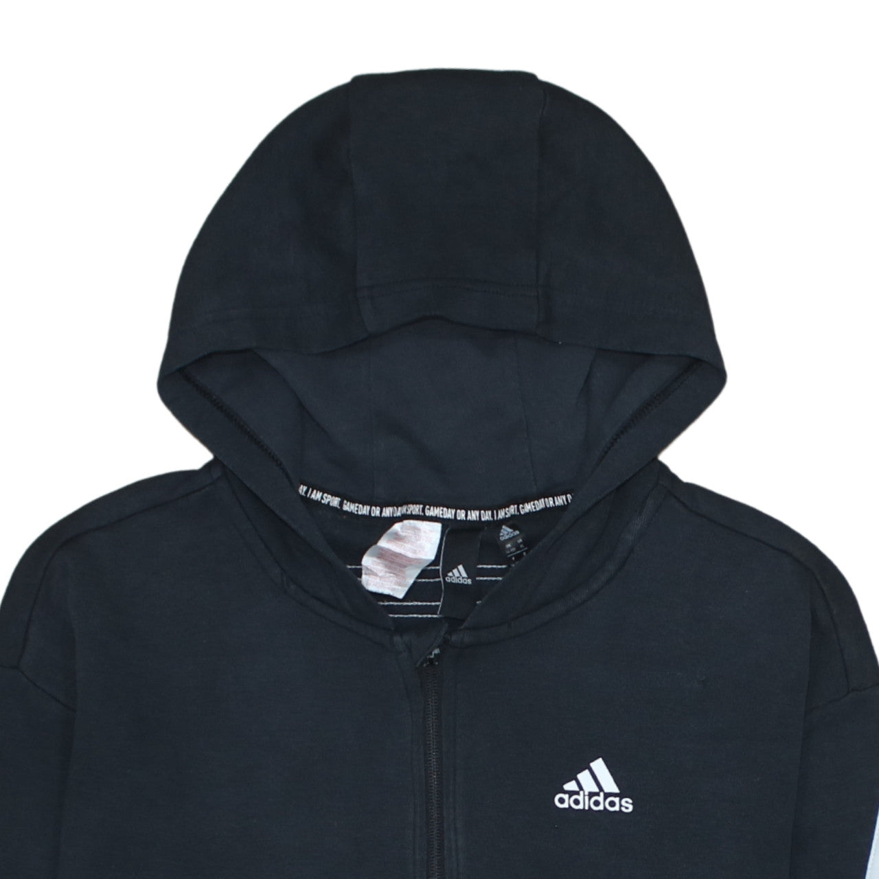 Adidas Boys Black Full Zip Hoodie 14-15 Years Sports Fleece Sweatshirt