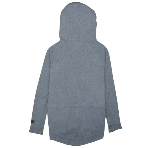 Nike Women Grey Full Zip Hoodie Small Asymmetric Zip Cotton Blend