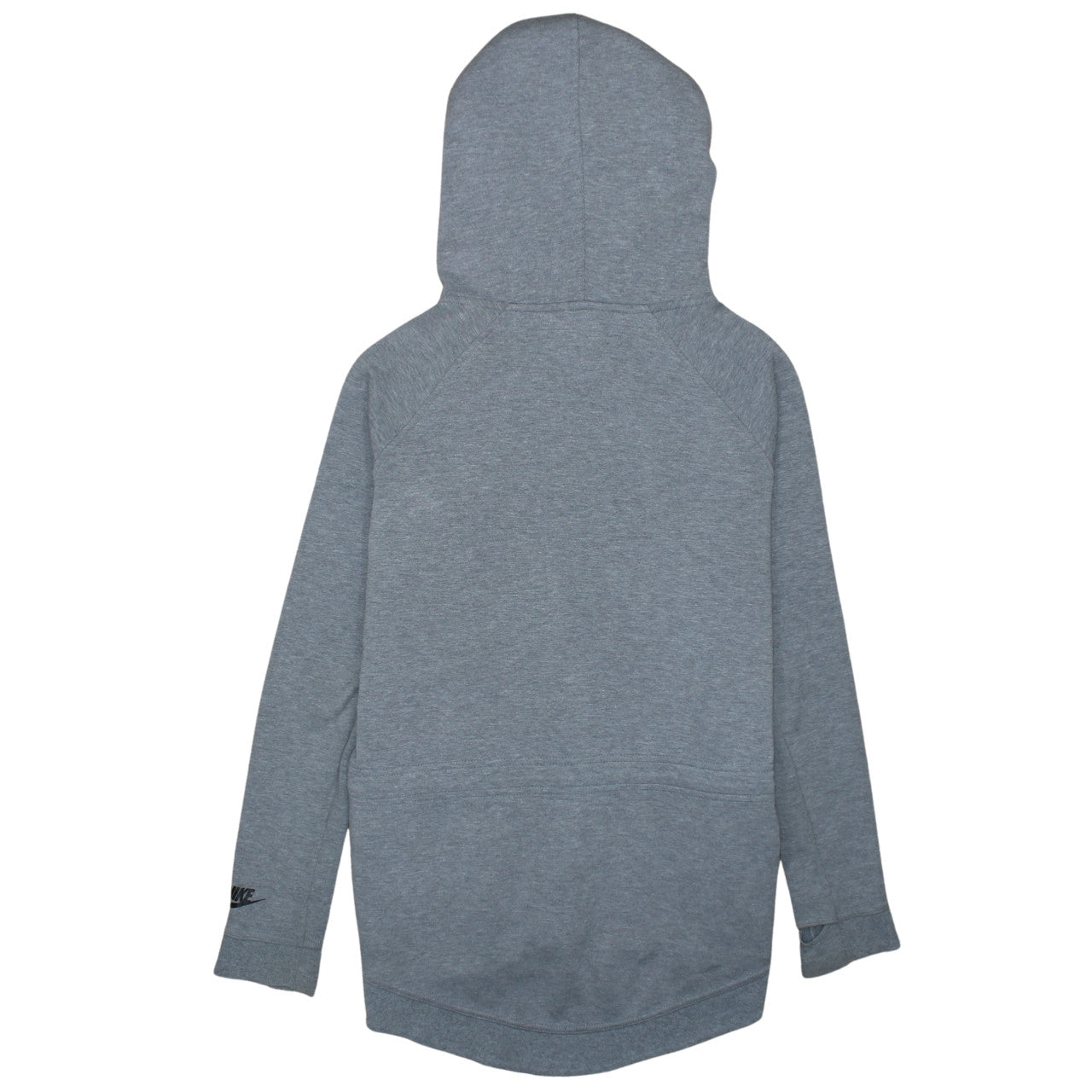 Nike Women Grey Full Zip Hoodie Small Asymmetric Zip Cotton Blend