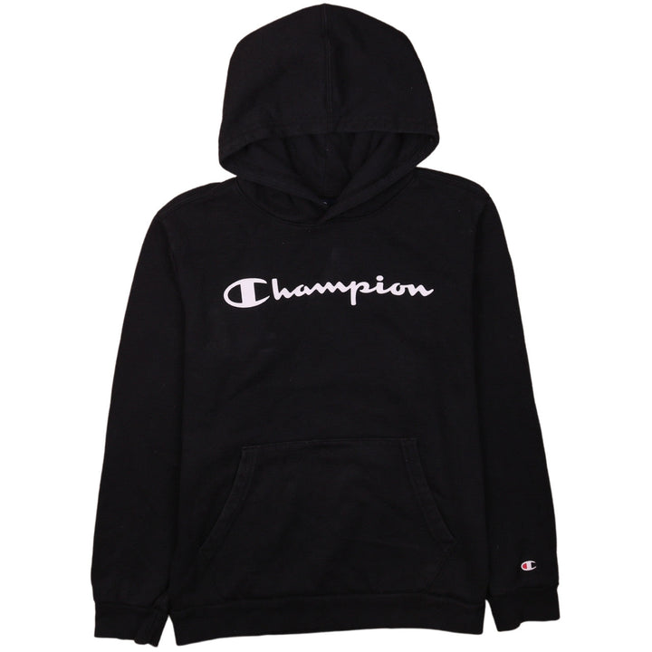 Champion Boys Black Pullover Hoodie 13-14 Years Fleece Logo Sweatshirt