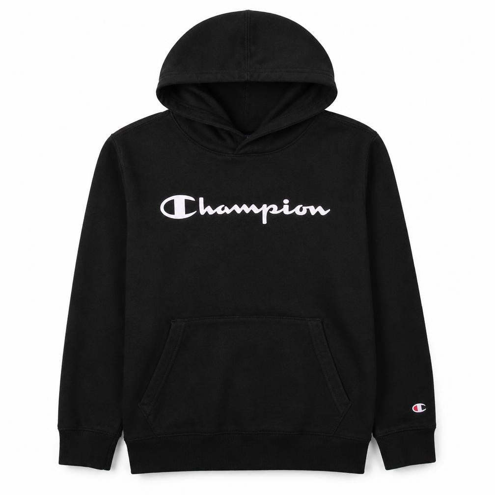 Champion Boys Black Pullover Hoodie 13-14 Years Fleece Logo Sweatshirt