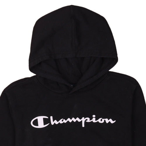 Champion Boys Black Pullover Hoodie 13-14 Years Fleece Logo Sweatshirt