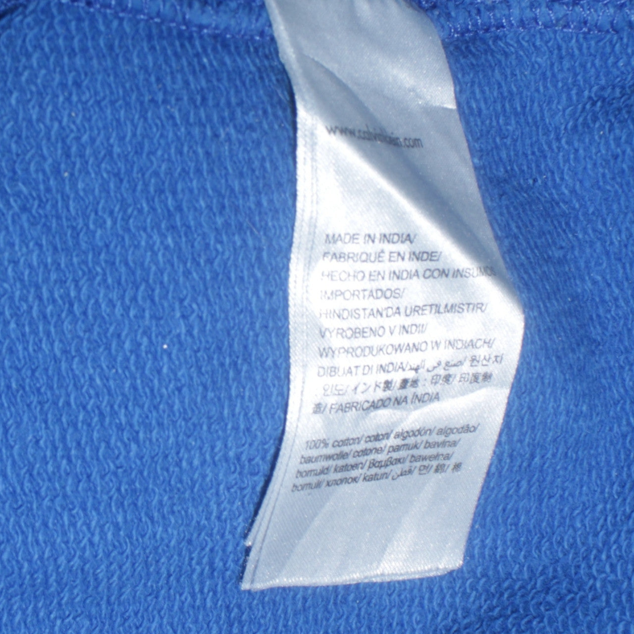 Calvin Klein Jeans Women Blue Pullover Hoodie M Logo Tape Cotton